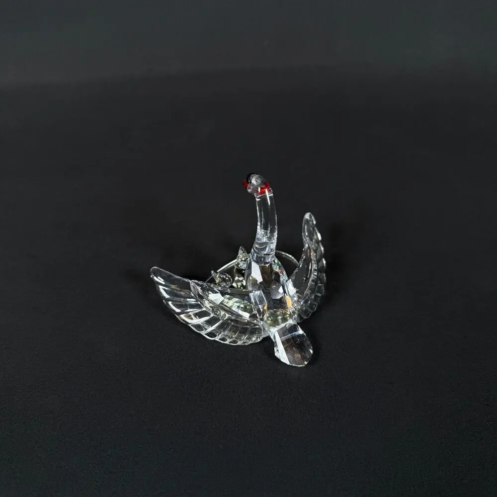 Vintage SWAROVSKI SWAN FAMILY Crystal glass figurine 2.5
